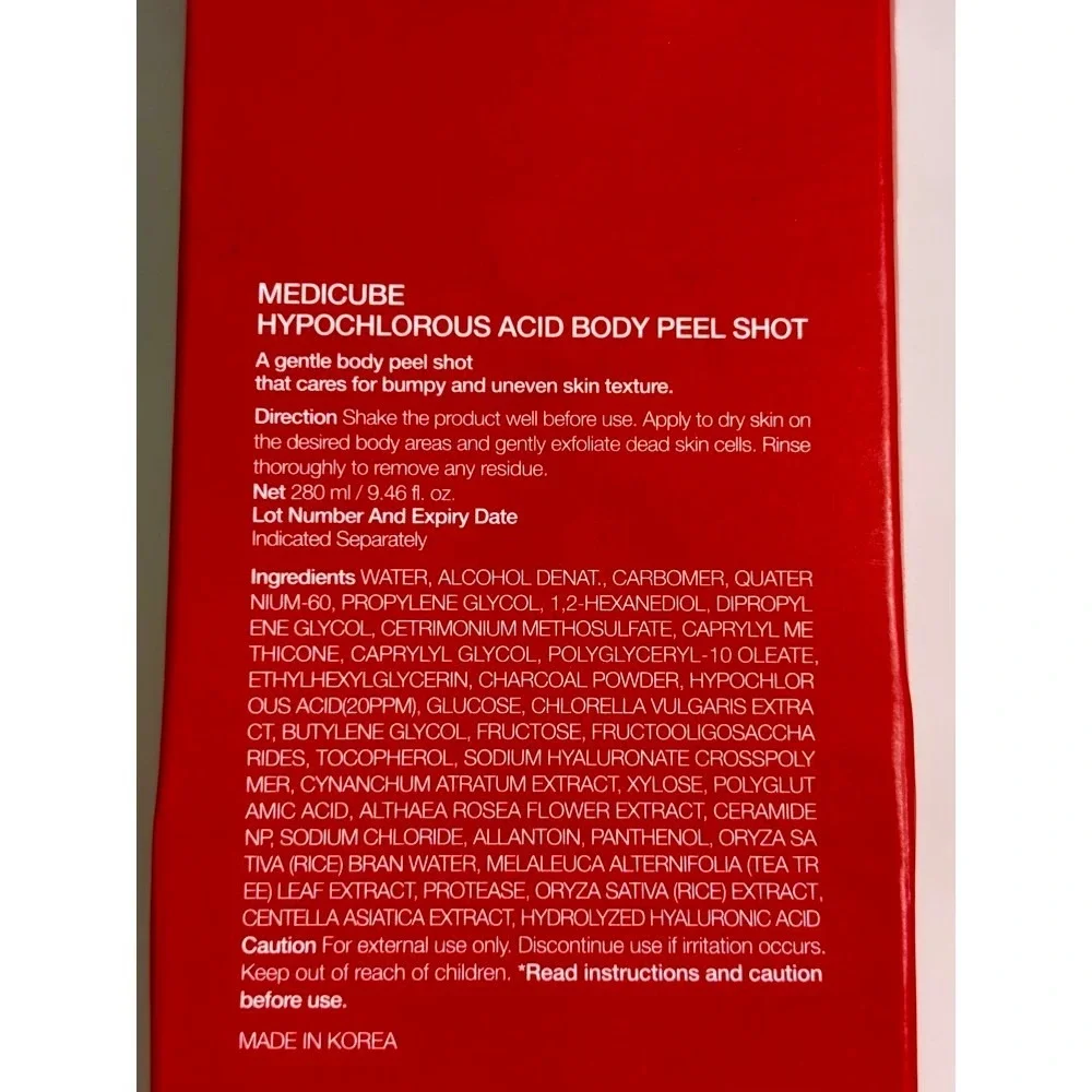 Medicube Hypochlorous Acid Body Peel Shot 280ml Exfoliating Clarifying K-Beauty